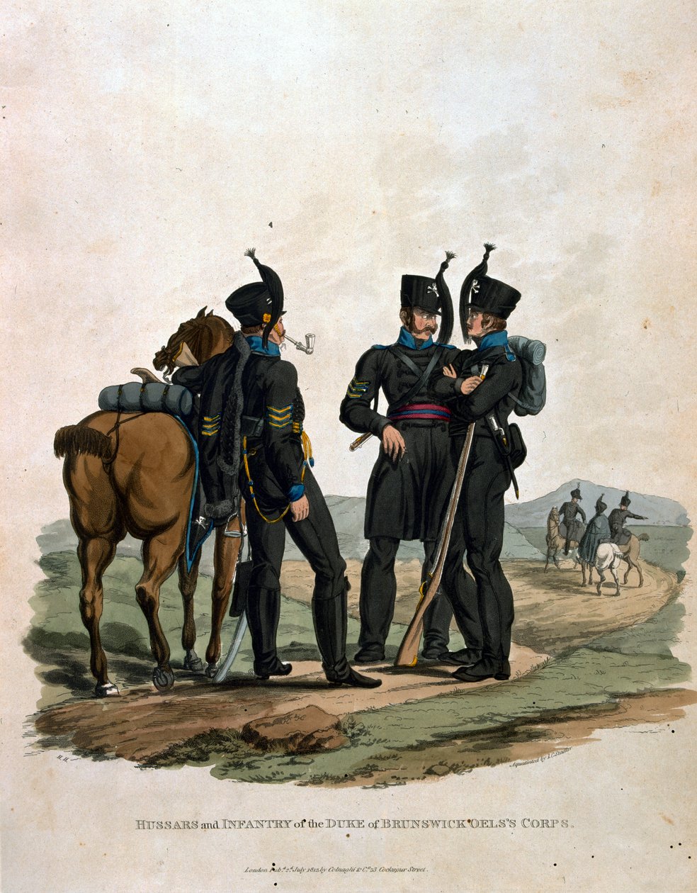 Husaren und Infanterie des Korps des Herzogs von Braunschweig Oels, aus 