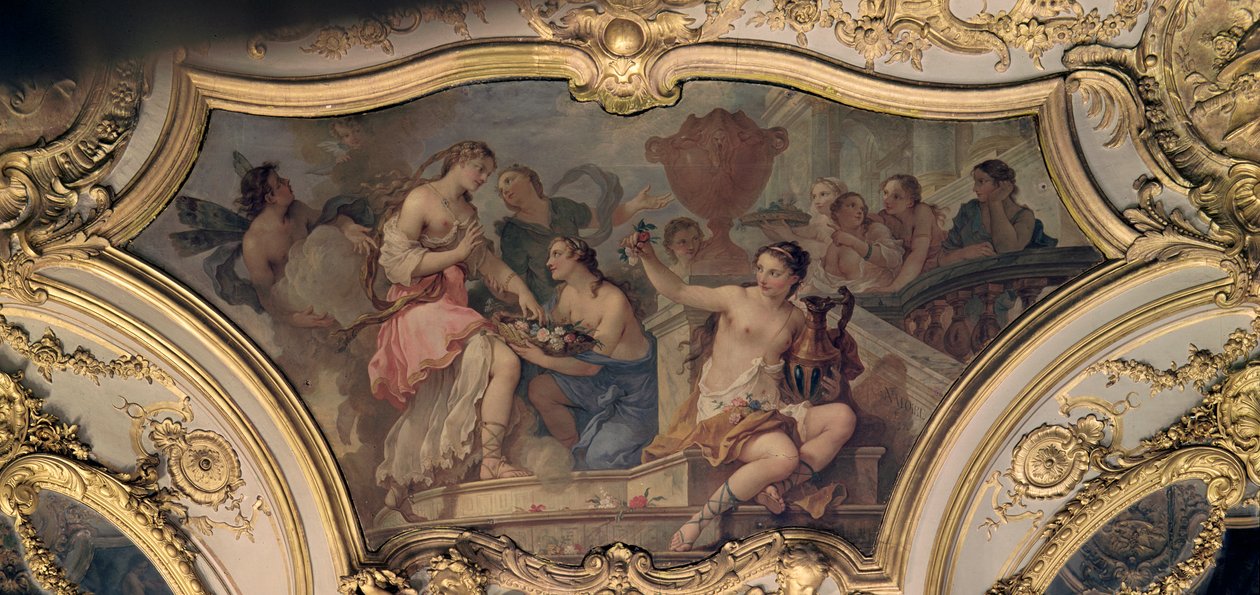 Dekoratives Paneel aus dem Ovalen Salon, das die Geschichte von Psyche illustriert, 1732-39 von Charles Joseph Natoire