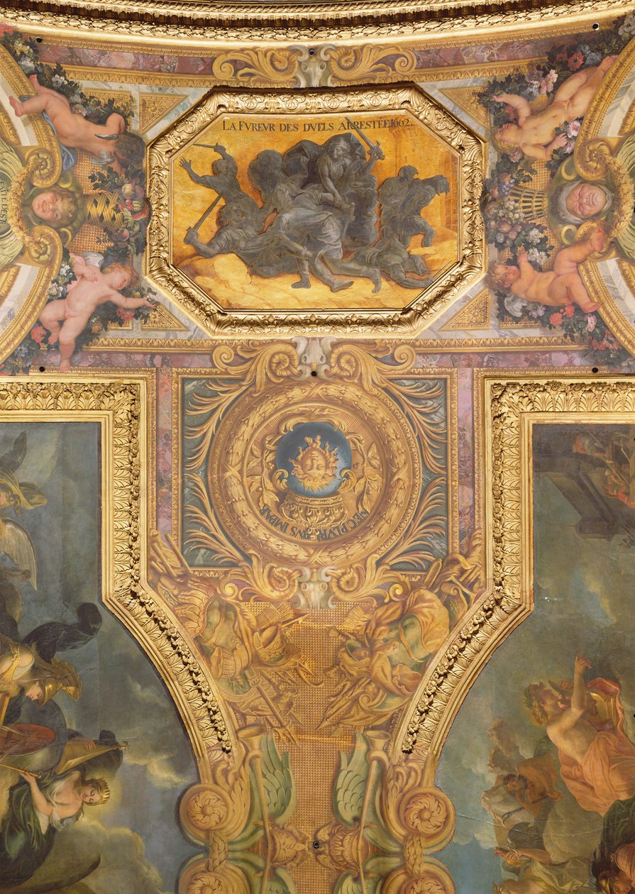 Das Ende der Duell-Manie im Jahr 1662, Deckenmalerei aus der Galerie des Glaces von Charles Le Brun