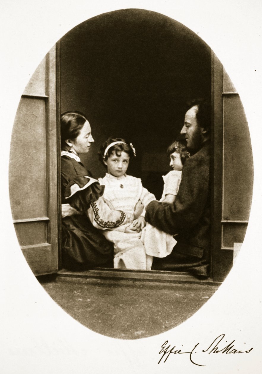 John Everett Millais mit seiner Frau und seinen Töchtern, 21. Juli 1865 von Charles Lutwidge Dodgson