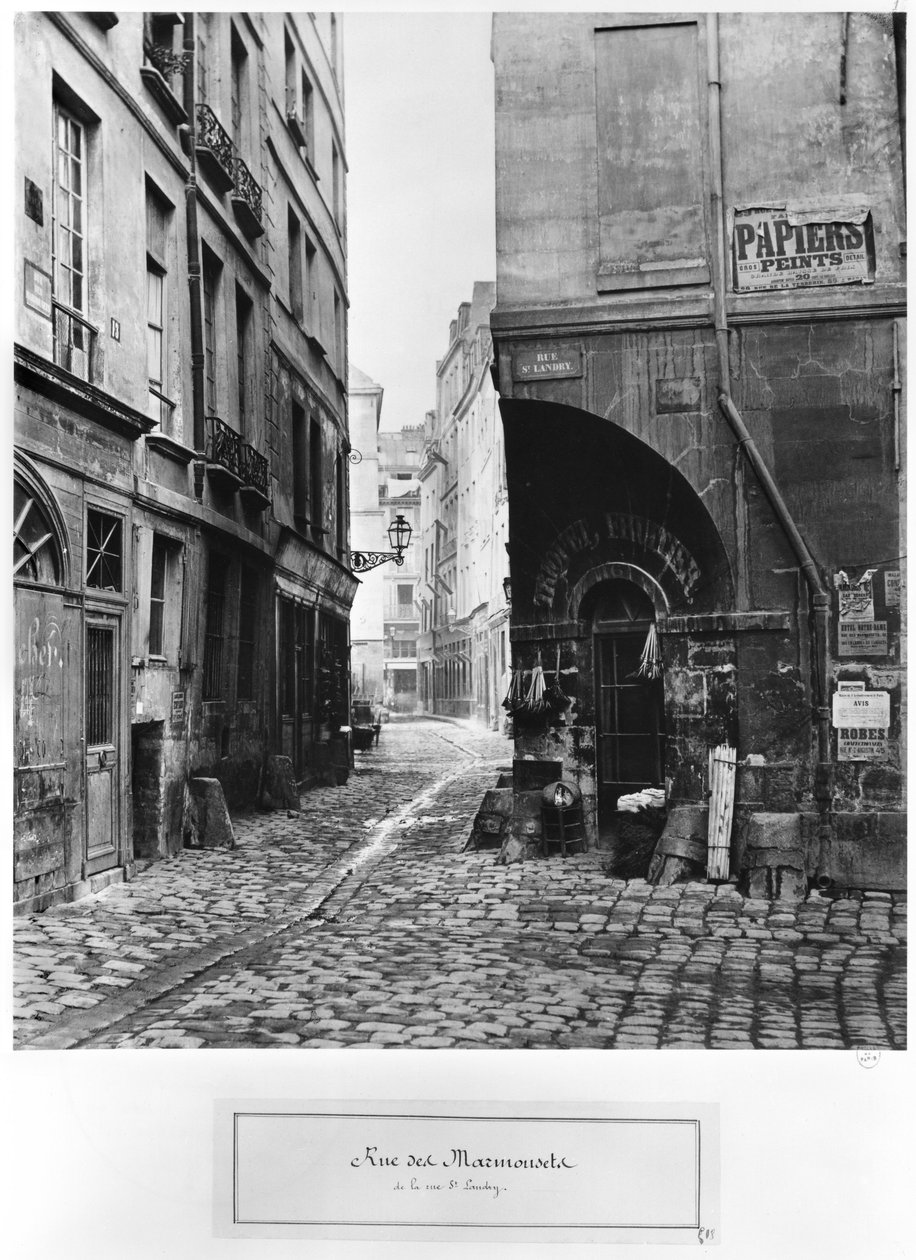 Rue des Marmousets, von der Rue Saint-Landry, Paris, 1858-78 von Charles Marville