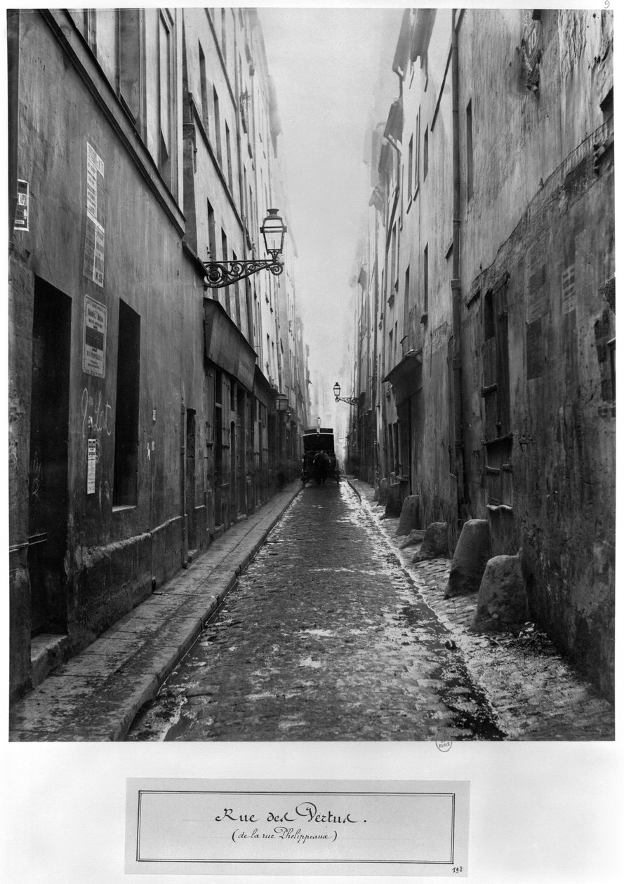 Rue des Vertus, von der rue Phelippeaux, Paris, 1858-78 von Charles Marville