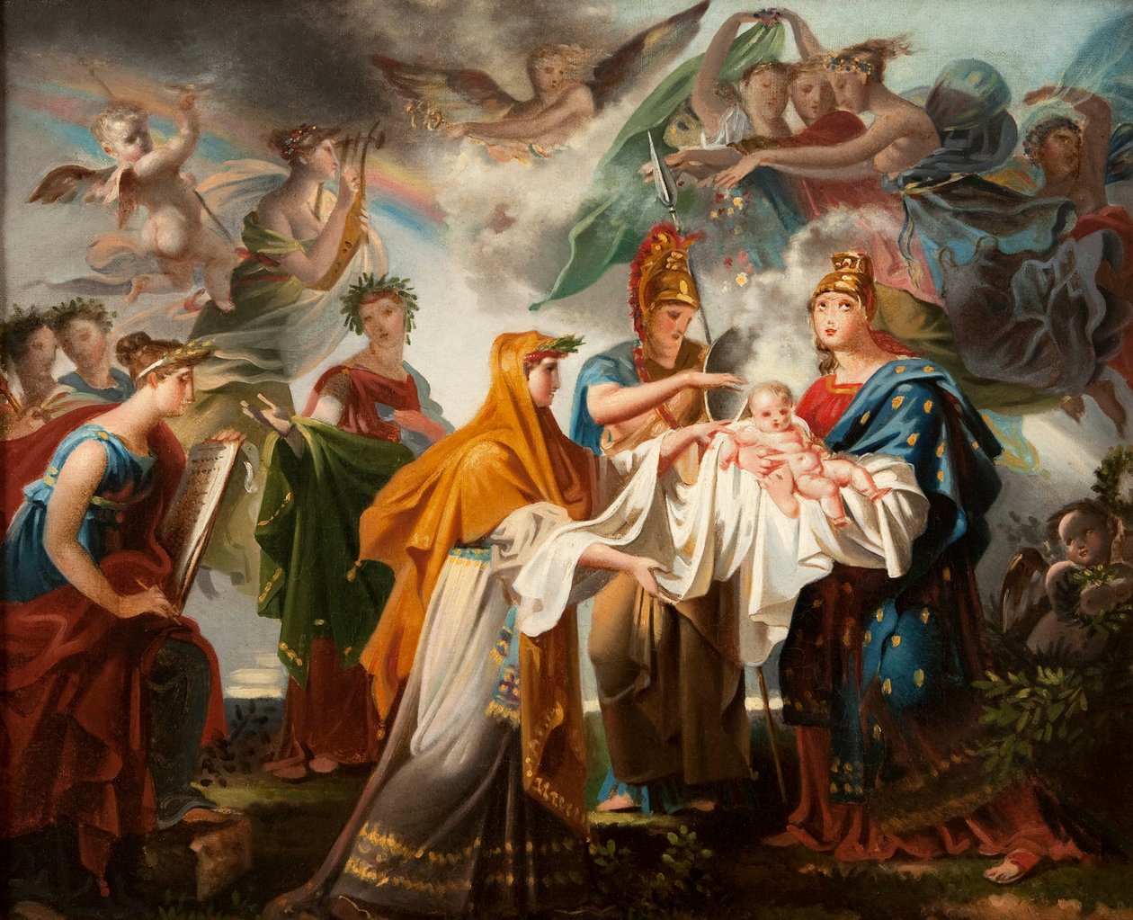 Allegorie der Geburt des Königs von Rom, nach 1814 umbenannt in Allegorie der Geburt von Ludwig XIV. von Charles Meynier