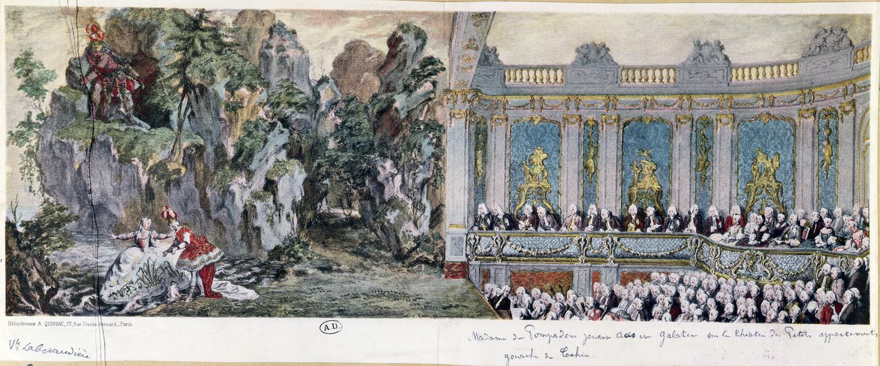 Jeanne Antoinette Poisson (1721-64), Marquise de Pompadour und der Vicomte de Rohan in der Oper 