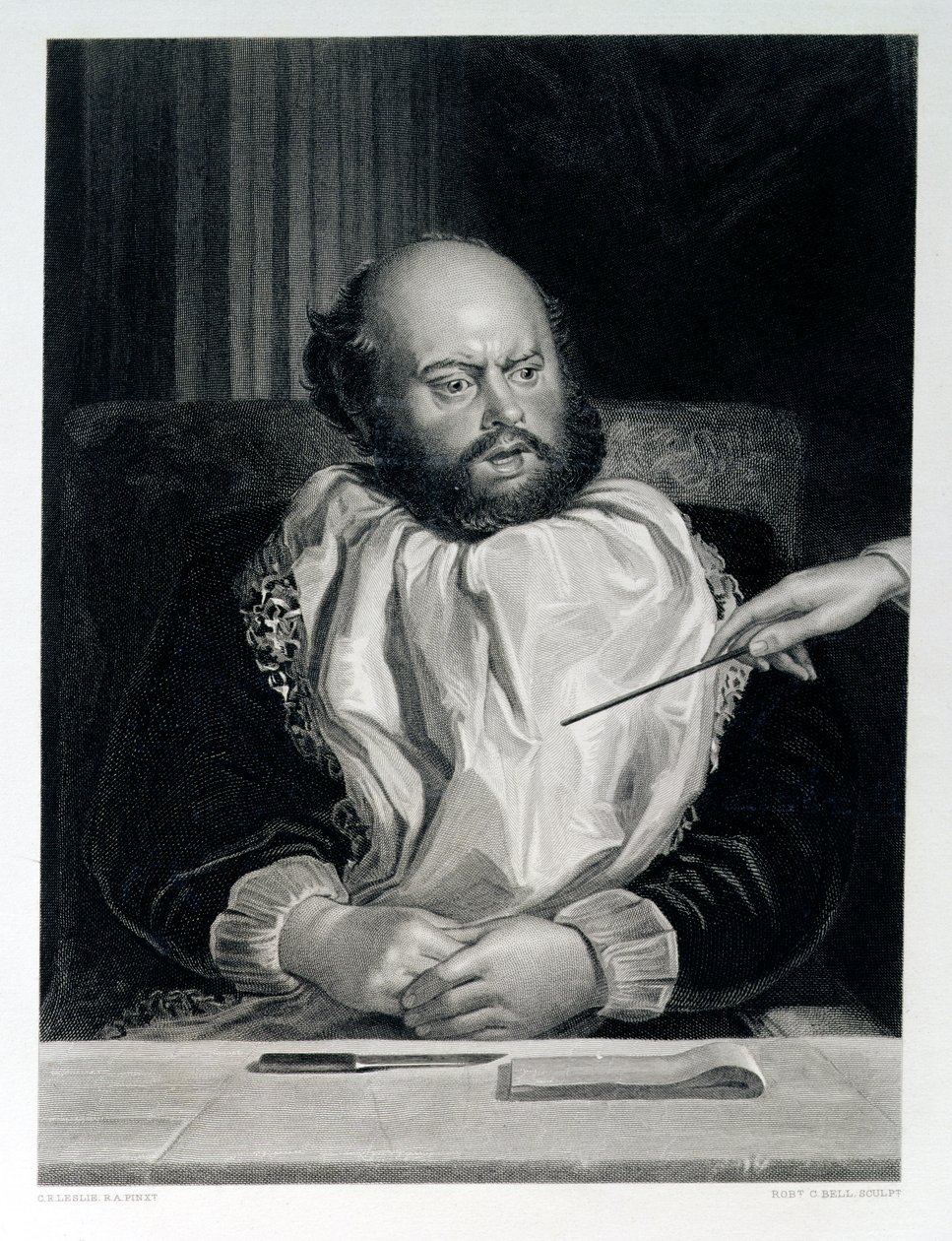 Sancho Panza, graviert von Robert C. Bell von Charles Robert Leslie