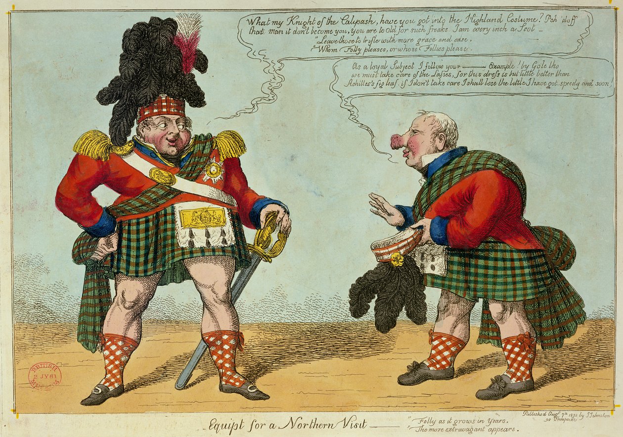 Ausgerüstet für einen nördlichen Besuch, 1822 (Farbradierung) von Charles Williams