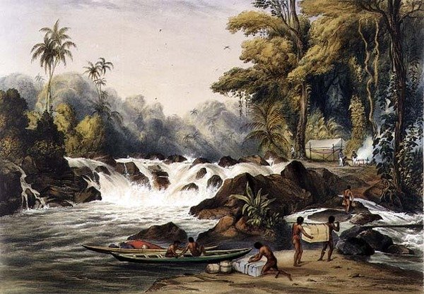 Weihnachtskatarakt am Fluss Berbice, aus 