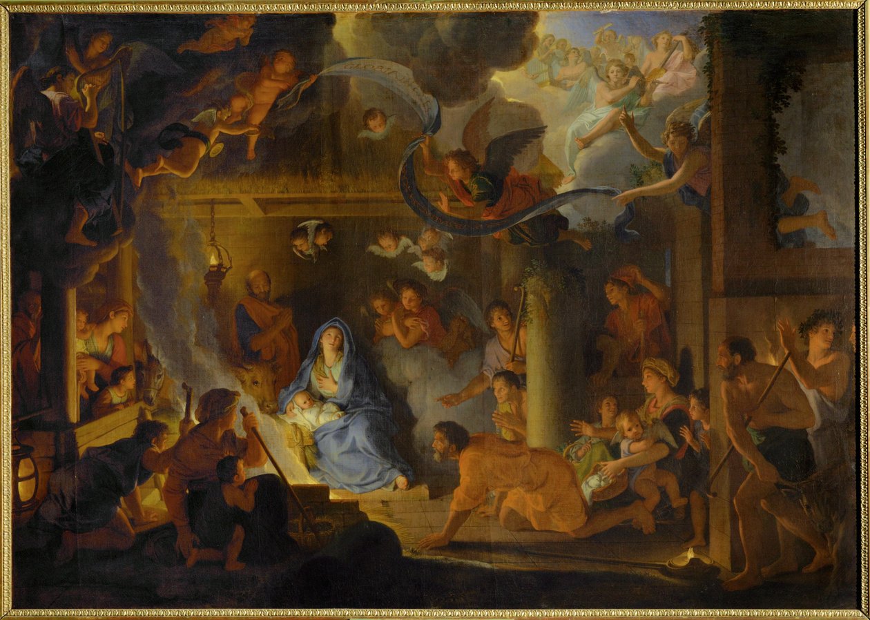 Die Anbetung der Hirten von Charles (attr. to) Le Brun