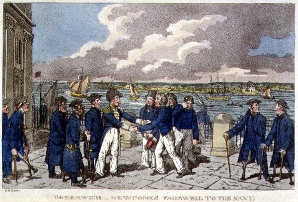 Greenwich, Newcomes Abschied von der Marine, Tafel aus 