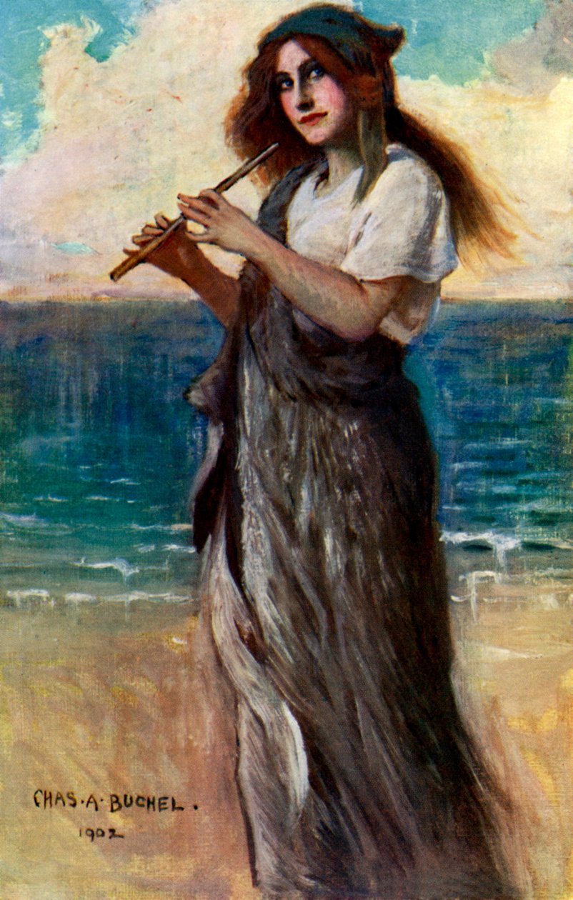 Nancy Price, englische Schauspielerin, als Pallas Athene in Ulysses von Charles A. Buchel