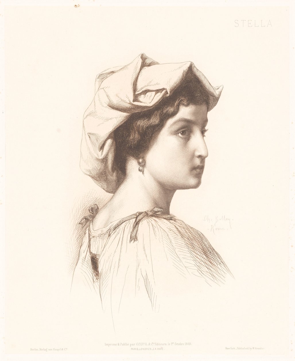 Porträt einer italienischen Frau von Charles Alphonse Paul Bellay