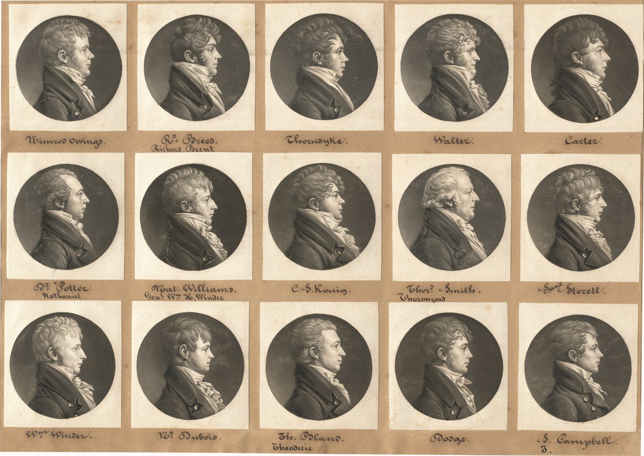 Saint-Mémin Sammlung von Porträts, Gruppe 27 von Charles B. J. Févret de Saint Mémin