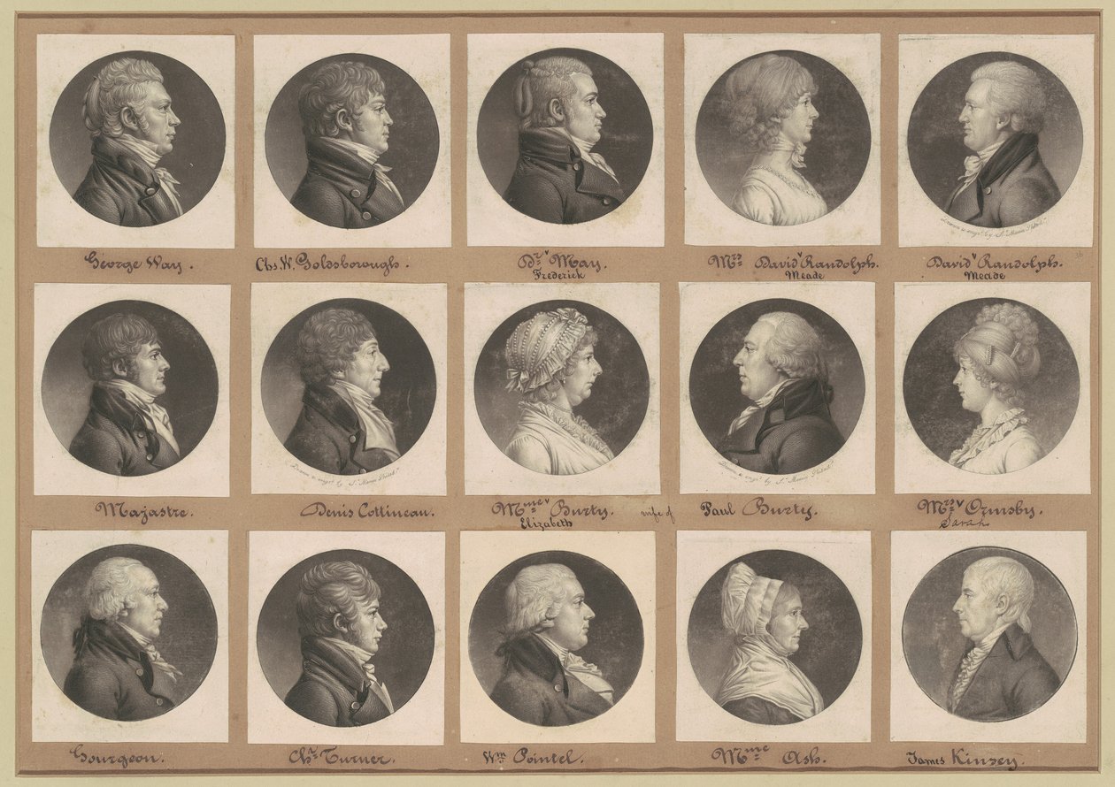 Saint-Mémin Sammlung von Porträts, Gruppe 36 von Charles B. J. Févret de Saint Mémin