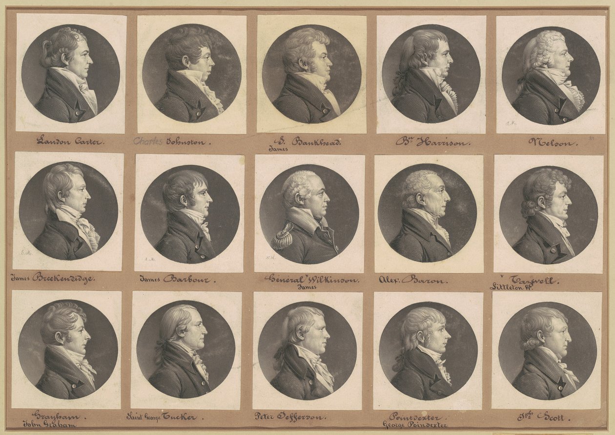 Saint-Mémin Sammlung von Porträts, Gruppe 39 von Charles B. J. Févret de Saint Mémin