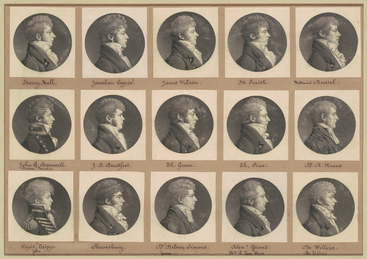 Saint-Mémin Sammlung von Porträts, Gruppe 46 von Charles B. J. Févret de Saint Mémin