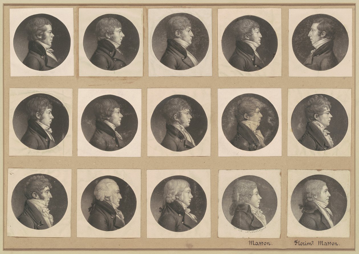 Saint-Mémin Sammlung von Porträts, Gruppe 55 von Charles B. J. Févret de Saint Mémin