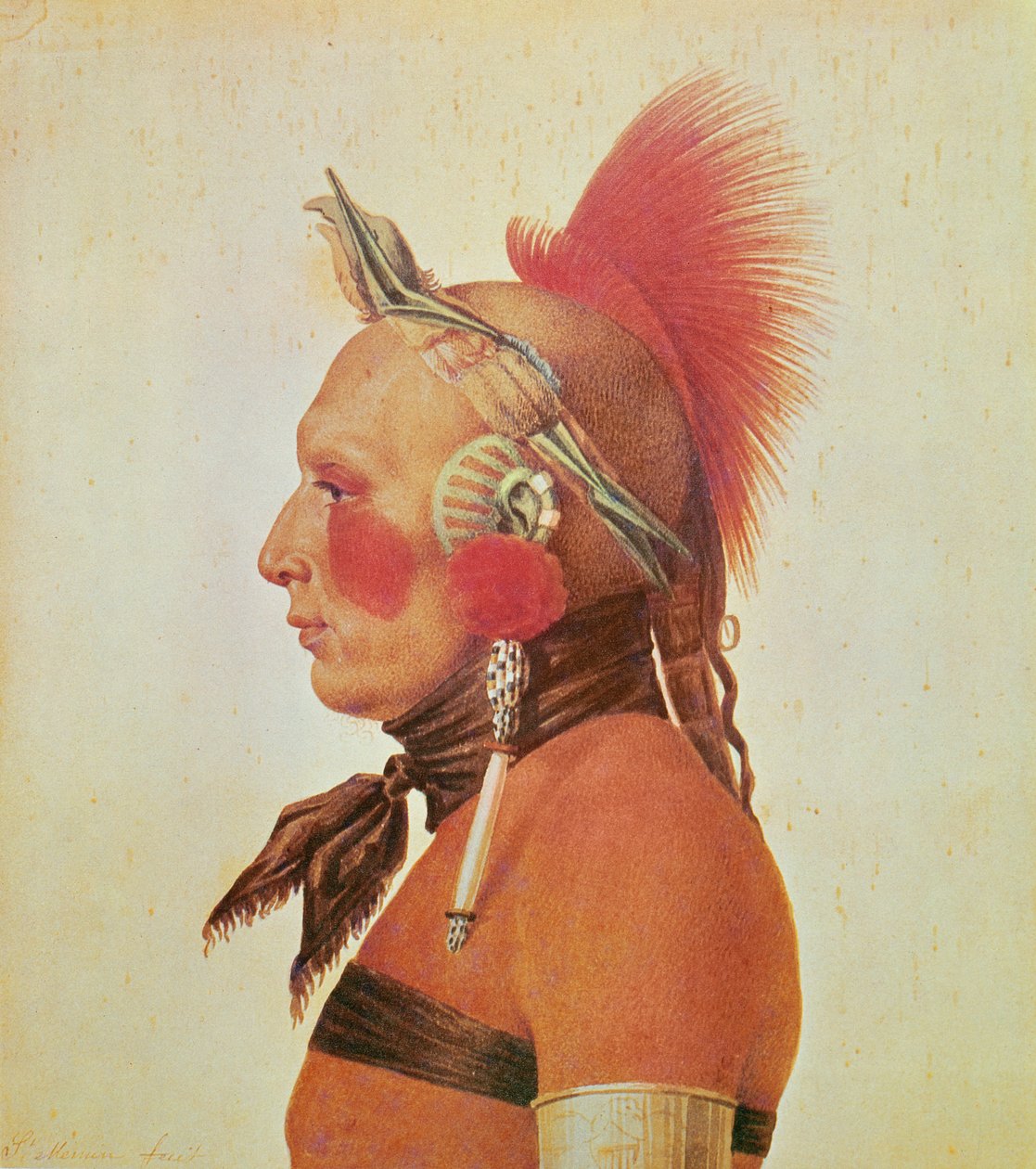 Ein Osage-Krieger, ca. 1804 von Charles Balthazar Julien Févret de Saint Mémin