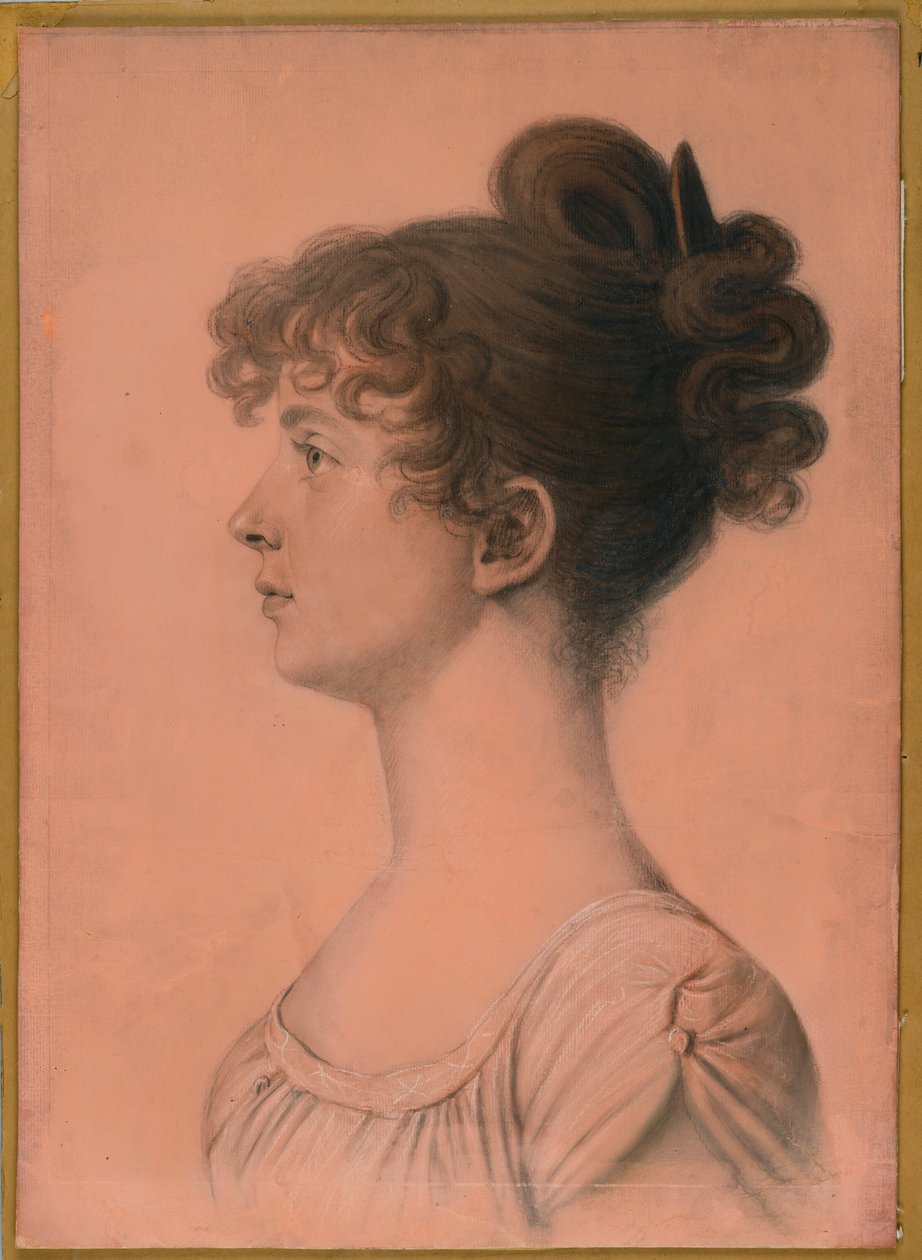 Porträt von Elizabeth Bland Mayo von Powhattan Seat, ca. 1808 von Charles Balthazar Julien Févret de Saint Mémin