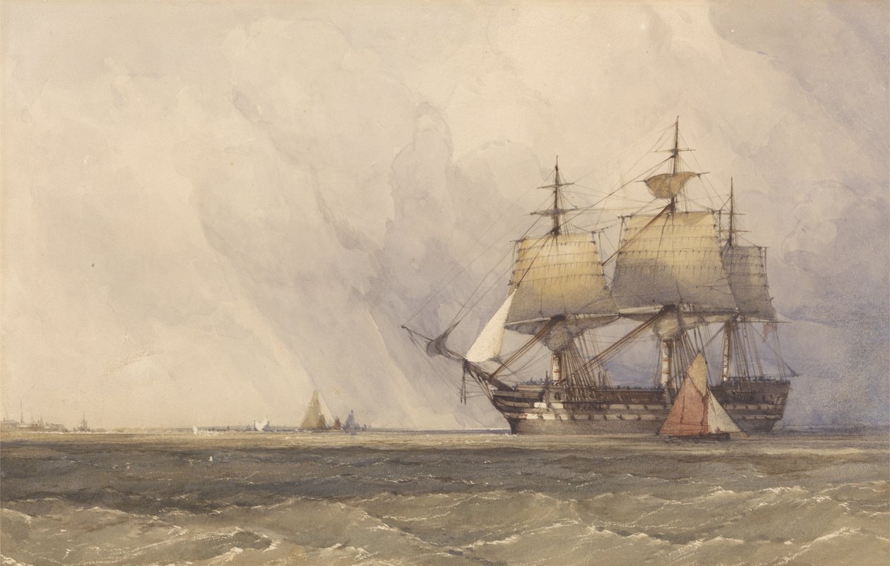 Küstenszene mit Schiffen von Charles Bentley