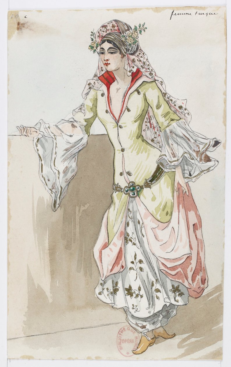 Holmès - La montagne noire - Kostümentwürfe von Charles Bianchini - 10c. Türkische Frau von Charles Bianchini
