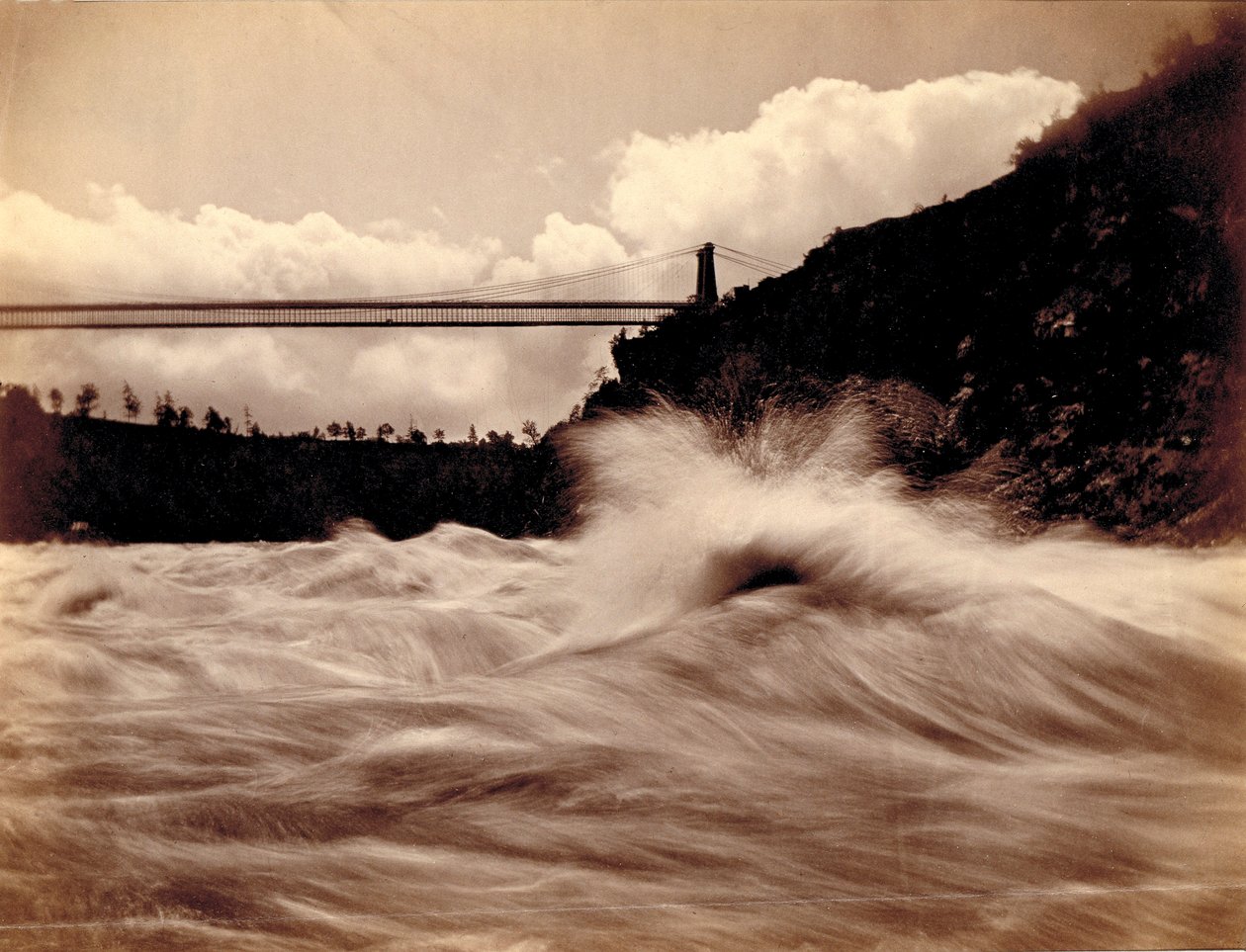 Die Stromschnellen, unterhalb der Hängebrücke von Charles Bierstadt