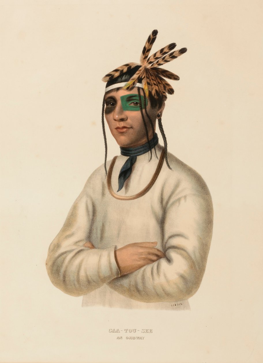CAA-TOU-SEE. EIN OJIBWAY., aus Geschichte der Indianerstämme Nordamerikas von Charles Bird King
