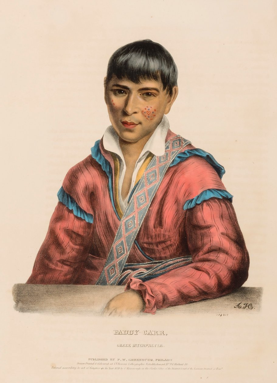 Paddy-Carr. Creek-Dolmetscher, aus Geschichte der Indianerstämme Nordamerikas von Charles Bird King
