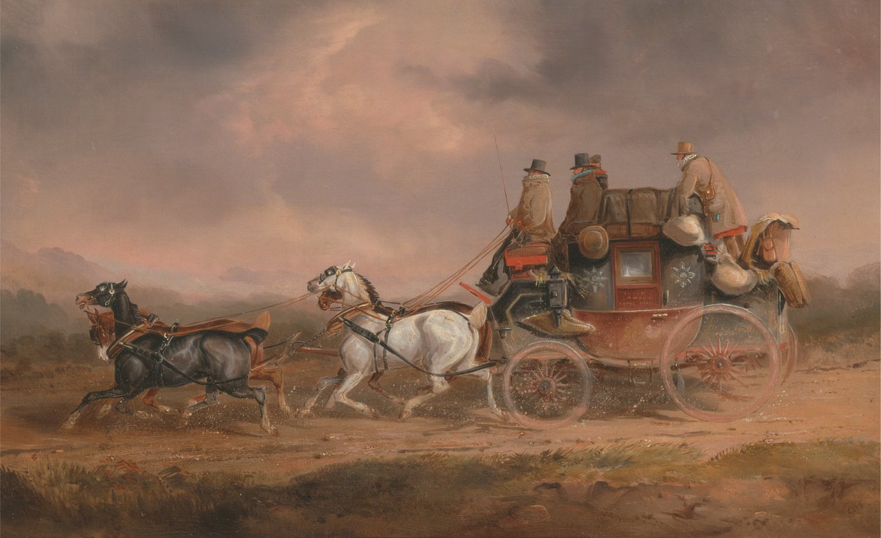 Postkutschen auf der Straße: die Louth-London Royal Mail in voller Fahrt von Charles Cooper Henderson