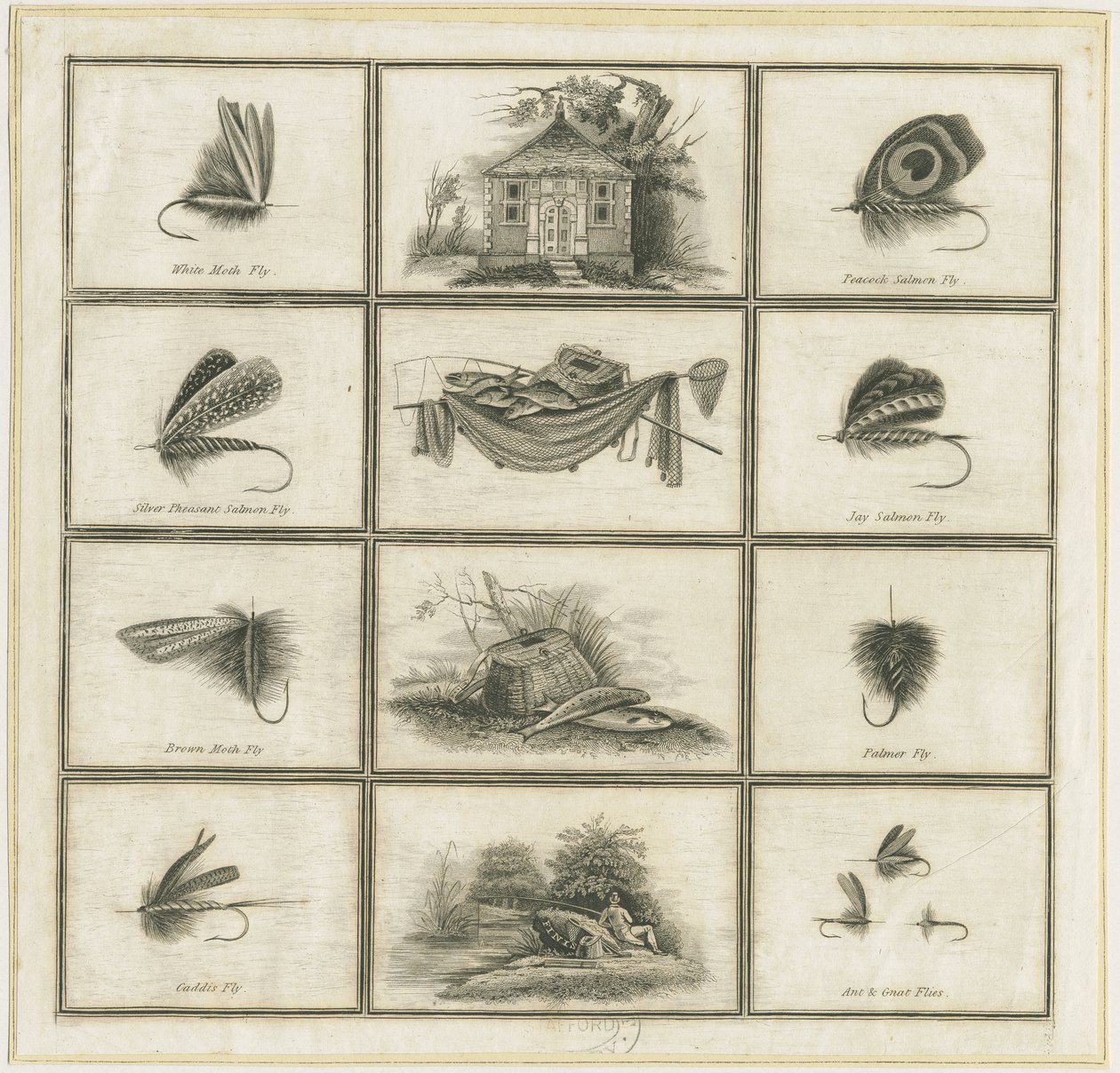 Dovedale - Charles Cottons Fliegen und Haken: Kupferstich, undatiert [?19. Jh.] von Charles Cotton