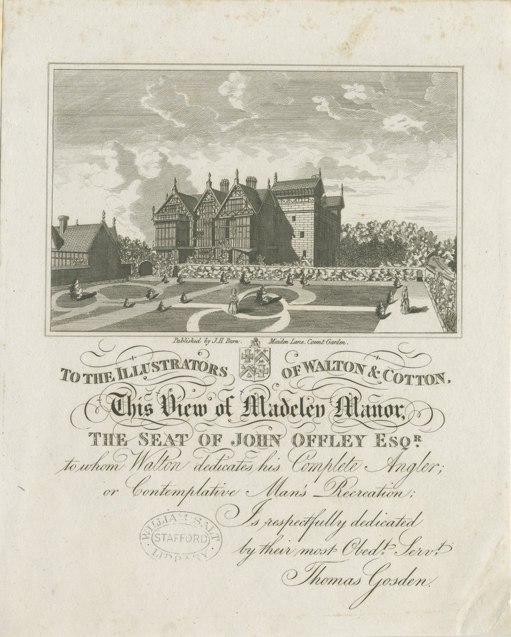 Madeley Manor House (Radierung) von Charles Cotton