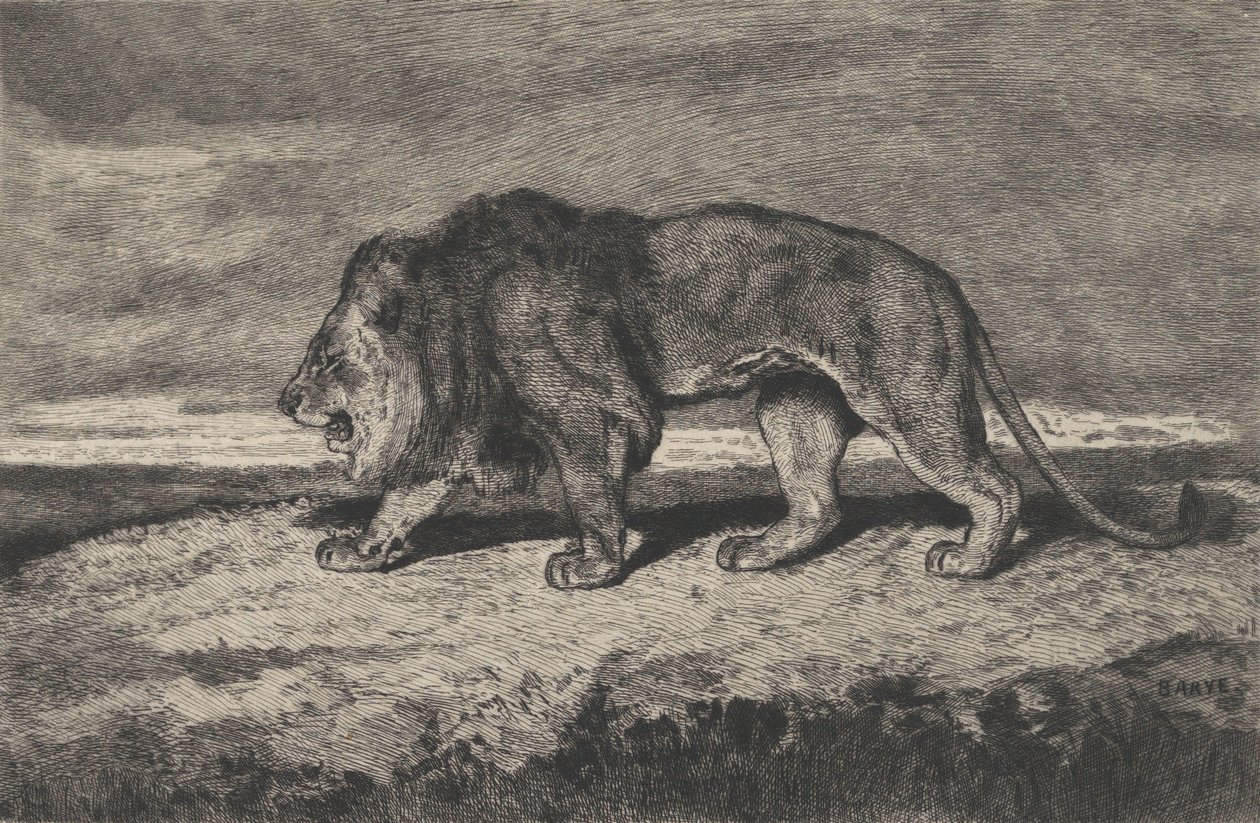 Löwe im Gehen, 1866-1897 von Charles Courtry