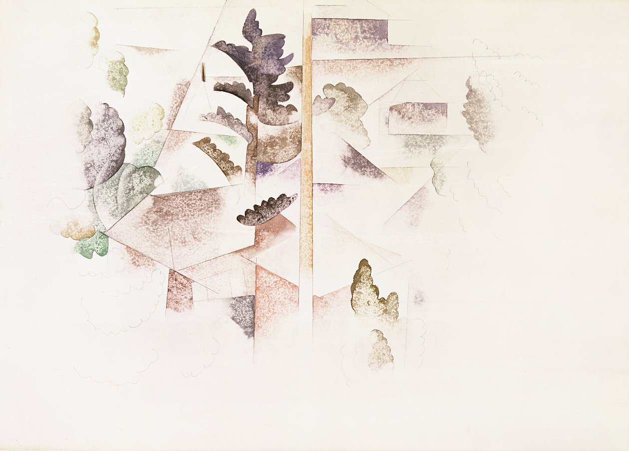 Bermuda, Bäume und Architektur, ca. 1917 von Charles Demuth