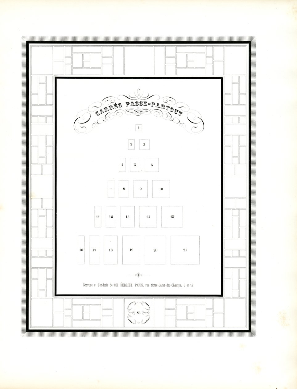 Passepartout-Kartenlayout-Vorlage von Charles Derriey