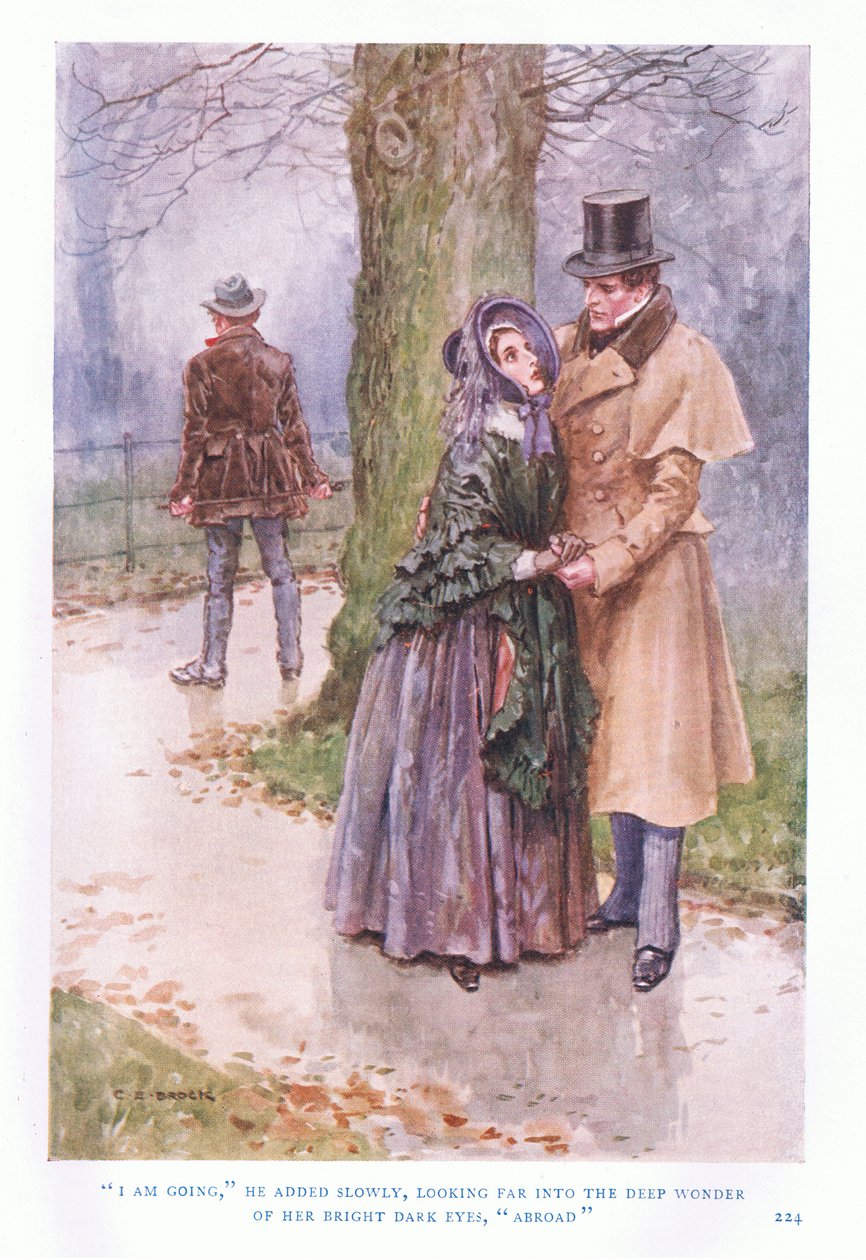 Ich gehe, sagte er langsam, weit in das tiefe Wunder ihrer hellen dunklen Augen blickend, ins Ausland. von Charles Edmund Brock