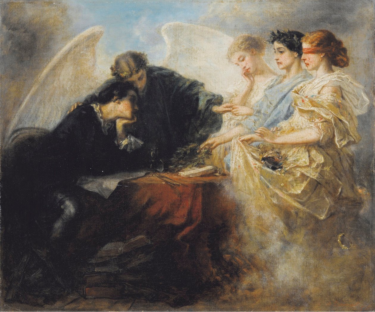 Junger Mann an der Wegkreuzung, 1856 von Charles Edouard de Beaumont