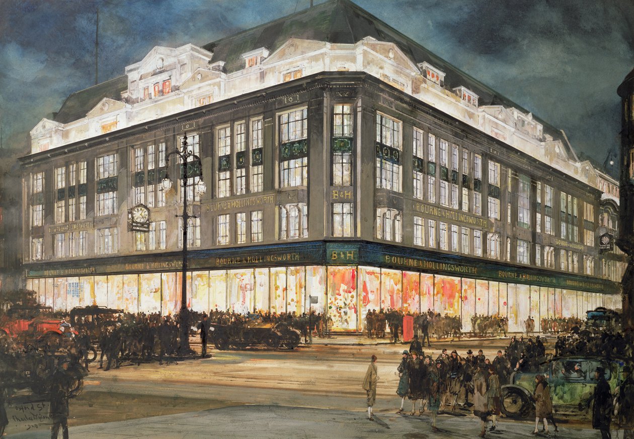 Das neue Gebäude, Bourne und Hollingsworth, Oxford Street von Charles Edward Dixon