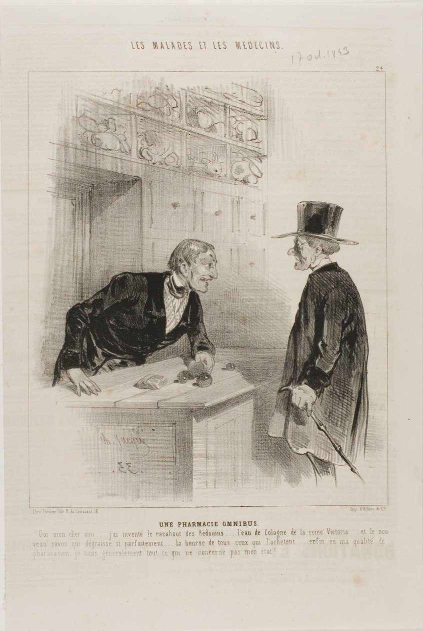 Eine Apotheke für jeden Bedarf (Platte 24) von Charles Emile Jacque