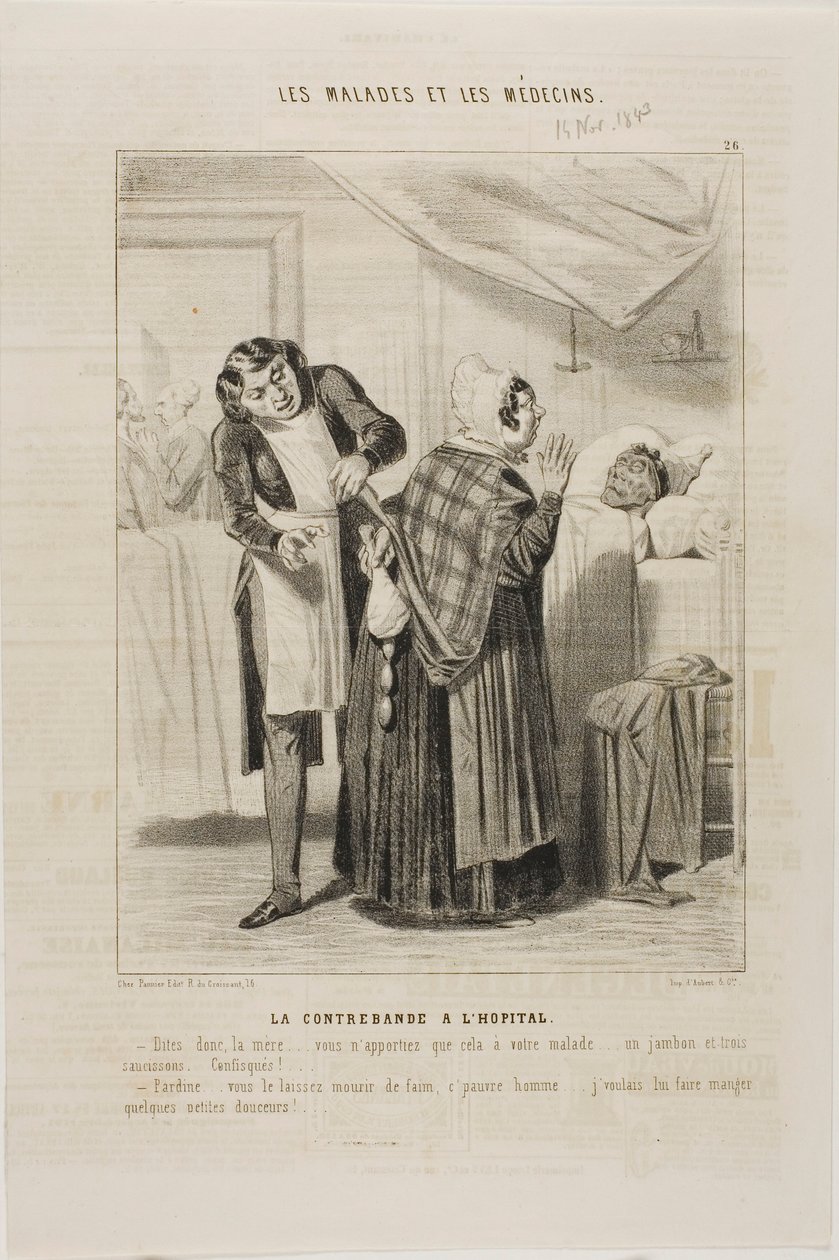Schmuggelware im Krankenhaus (Platte 26) von Charles Emile Jacque