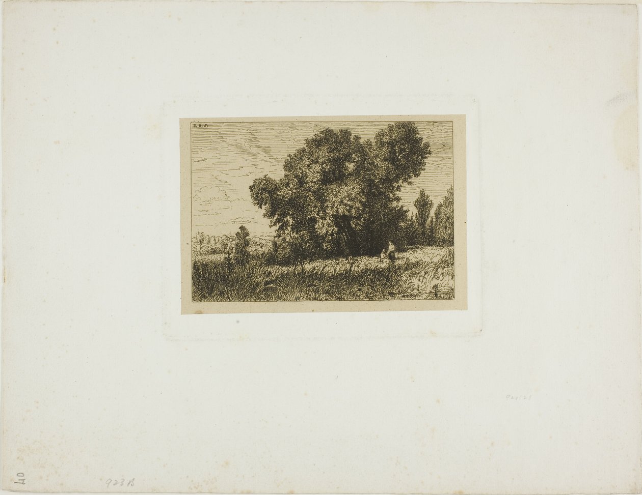 Landschaft der Insel Aligre mit zwei Frauen von Charles Emile Jacque