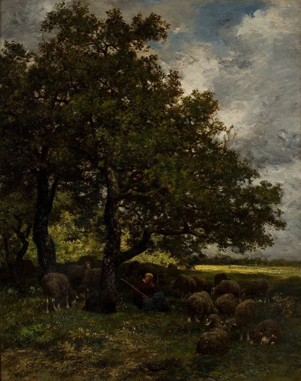 Ländliche Landschaft von Charles Emile Jacque