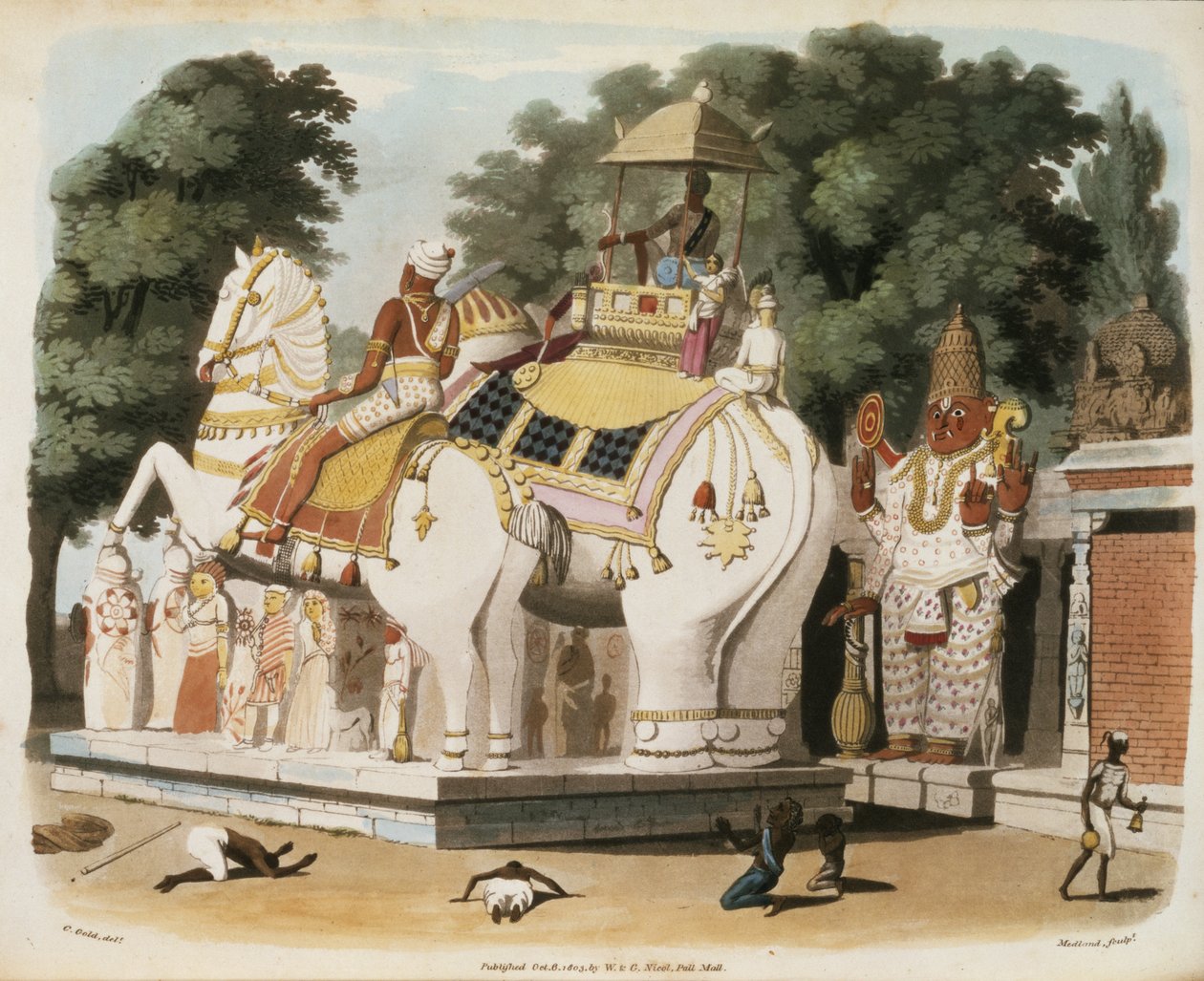 Eingeborene huldigen ihrem Herrscher, graviert von Thomas Medland, 1803 von Charles Emilius Gold