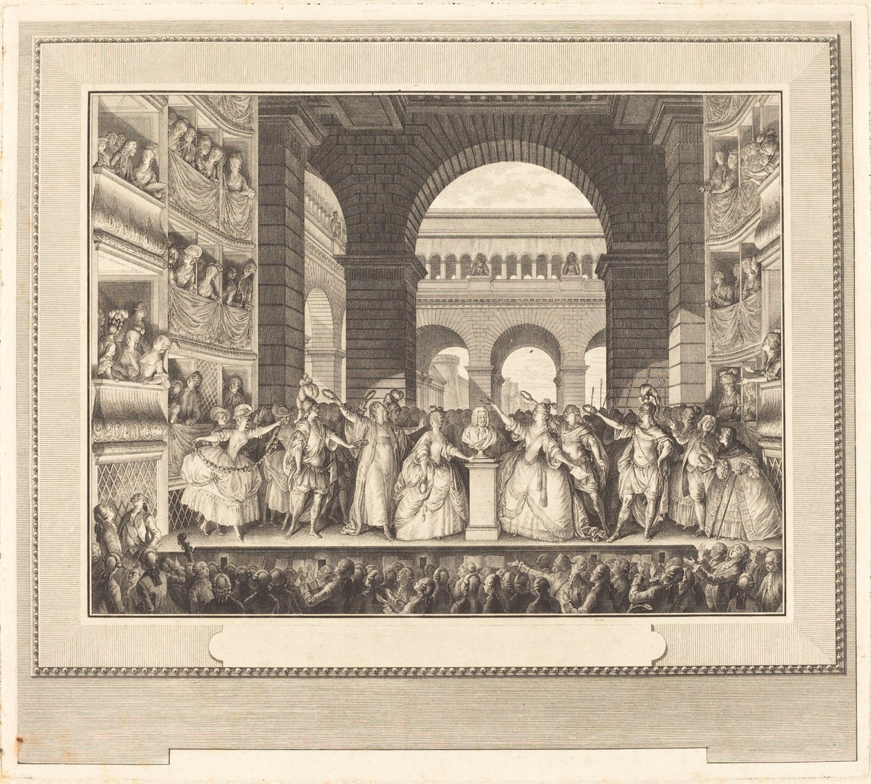 Die Krönung Voltaires von Charles Etienne Gaucher after Jean Michel Moreau
