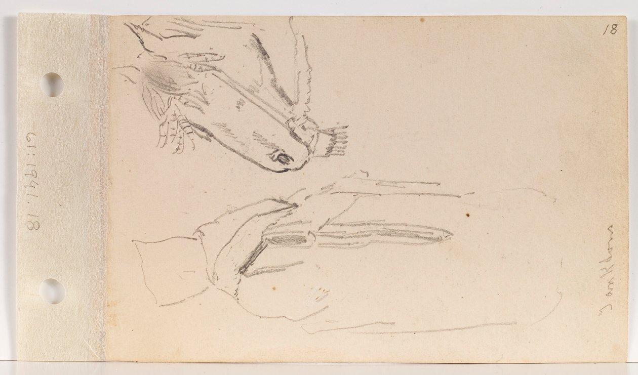 Studie eines Yankton-Indianers und eines Pferdes (Blatt 18 recto) von Charles Ferdinand Wimar
