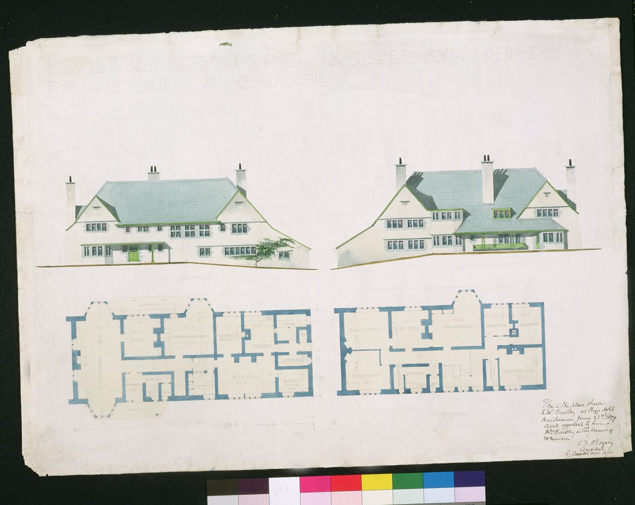 Haus zu bauen in Gartmel Fell Gillhead, Windermere für J.W. Buckley Esquire, 1899 von Charles Francis Annesley Voysey