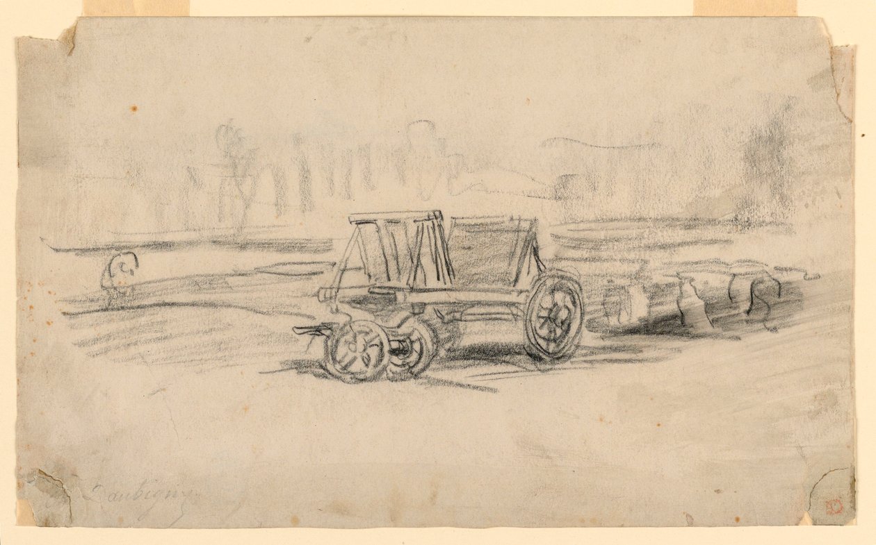 Zeichnung, Ein Bauernwagen, ca. 1850 von Charles Francois Daubigny