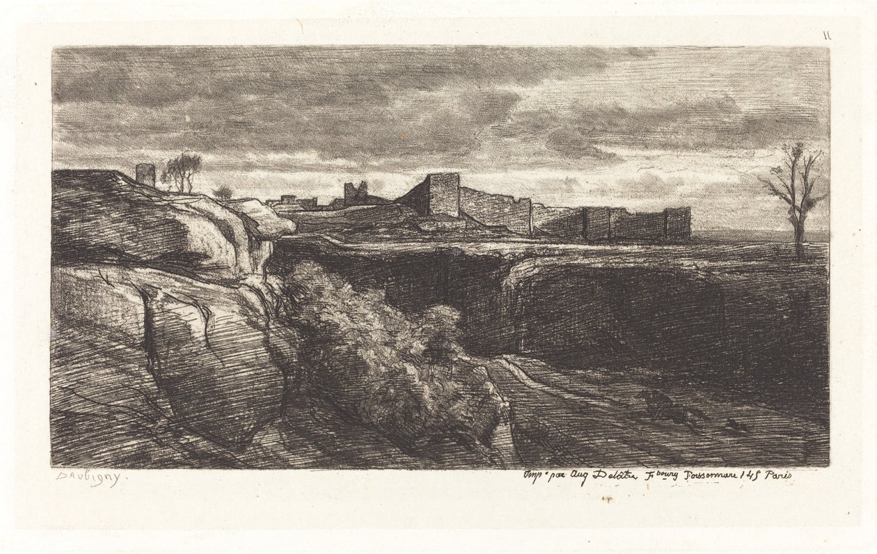 Ruinen des Schlosses von Cremieux von Charles Francois Daubigny