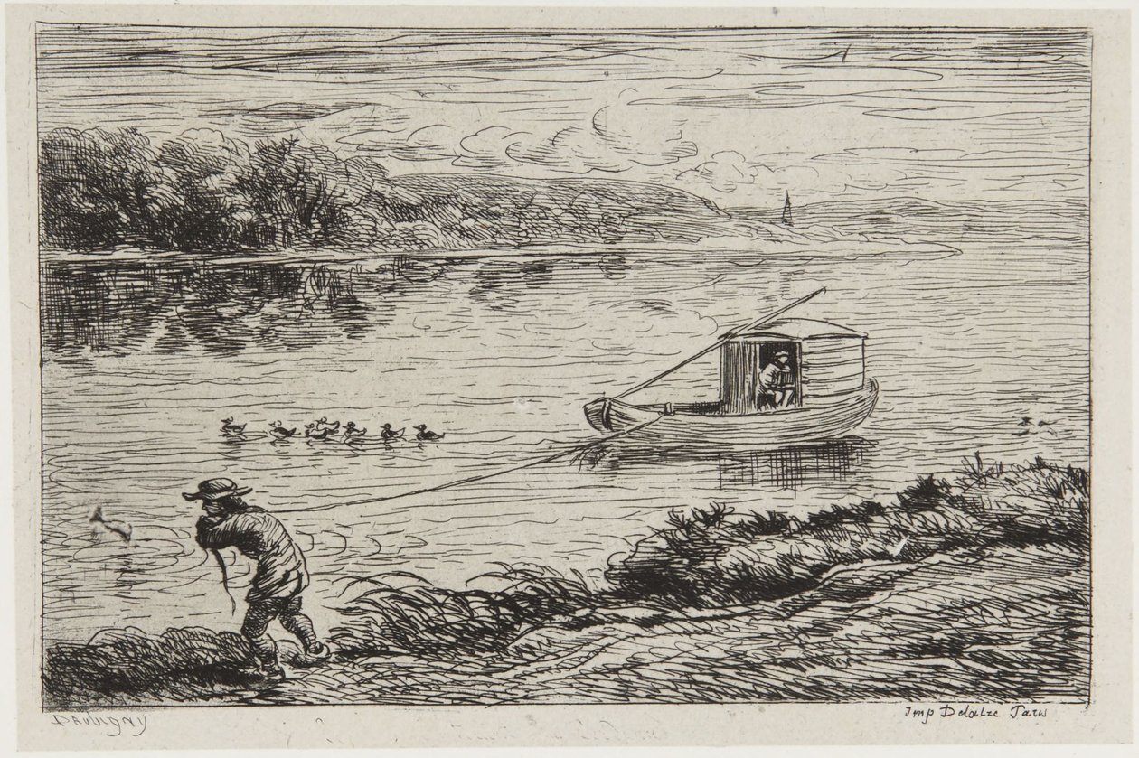 Der Schiffsjunge zieht die Leine von Charles Francois Daubigny