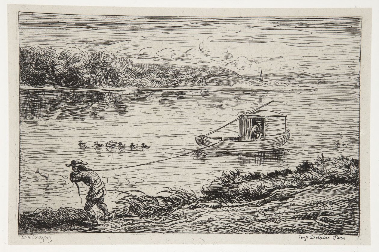 Der Schiffsjunge zieht die Leine von Charles Francois Daubigny