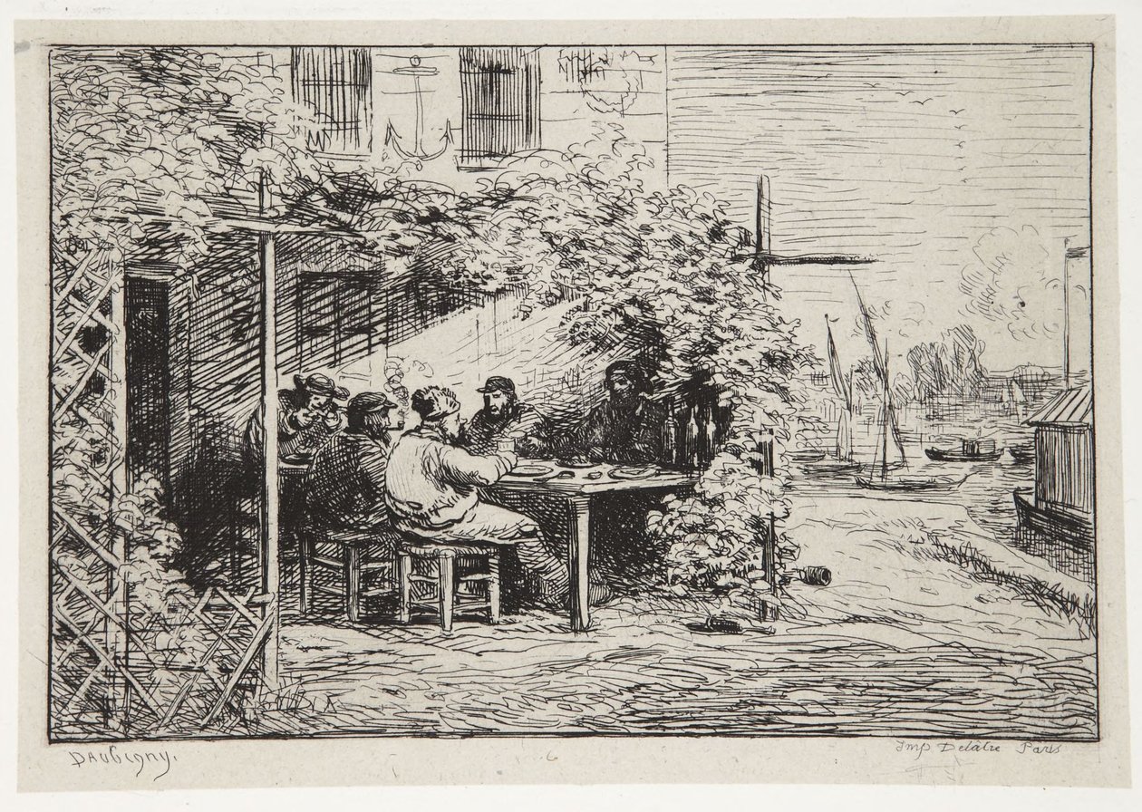 Das Abschiedsfrühstück in Asnières von Charles Francois Daubigny