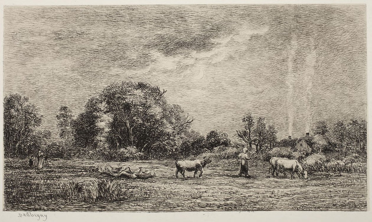 Der aufgehende Mond von Charles Francois Daubigny
